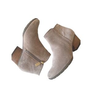 Blondo Suede‎ Ankle Boots Taupe Waterproof Comfort 6.5 Modern Heritage Staple